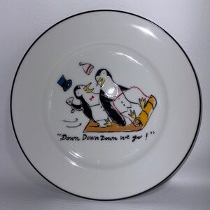 Vintage Y2K Tipsy Penguin Salad Dessert Snack Plates by Pottery Barn